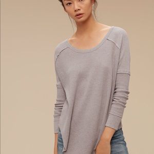 Aritzia waffle knit long sleeve